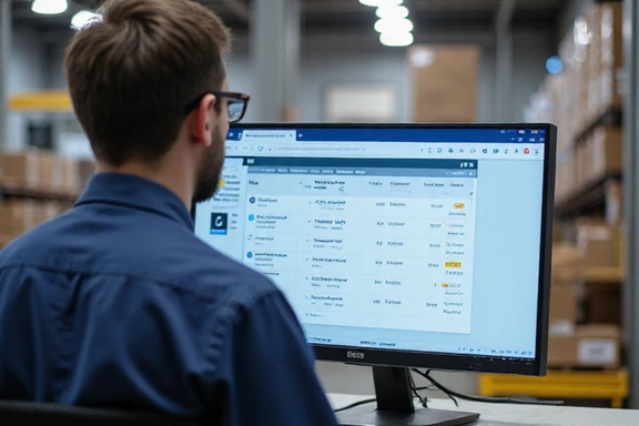 Logistic professional tracking a package