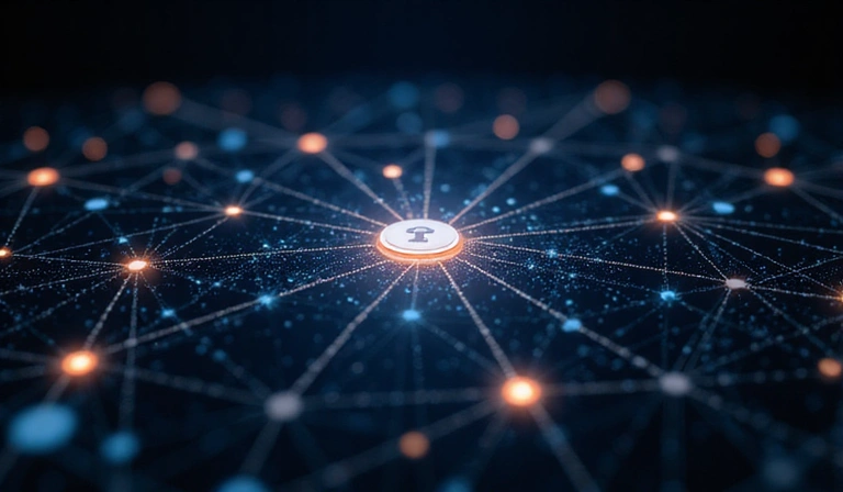 Secure digital communication channels represented by connected nodes